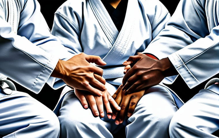 유도 올림픽 준비 과정 - "A determined Judo athlete in a fully clothed Judo uniform, practicing a throw during a training ses... 유도 올림픽 준비 과정 - "A determined Judo athlete in a fully clothed Judo uniform, practicing a throw during a training ses...