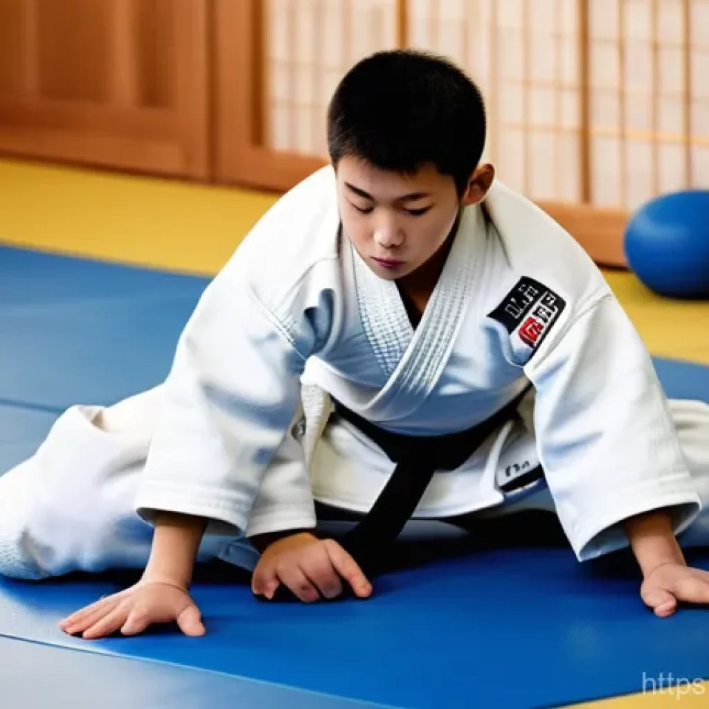 유도 훈련에서 가장 중요한 요소 - A determined young male judoka, wearing a pristine white judogi, is executing a perfectly controlled...