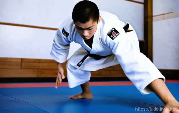 유도 부상 회복 스트레칭 - **Prompt 1: Dynamic Judo Warm-up and Flexibility**
    A young, athletic judoka, male or female, wea...