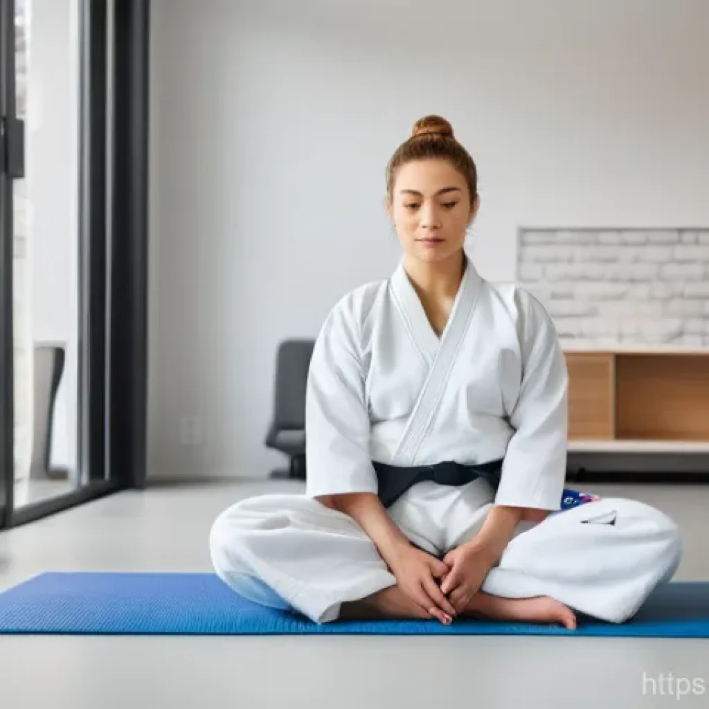 유도 영상 강의 추천 - **Image Prompt 1: Focused Home Judo Practice**
    A lone adult, gender-neutral, wearing a clean whi...