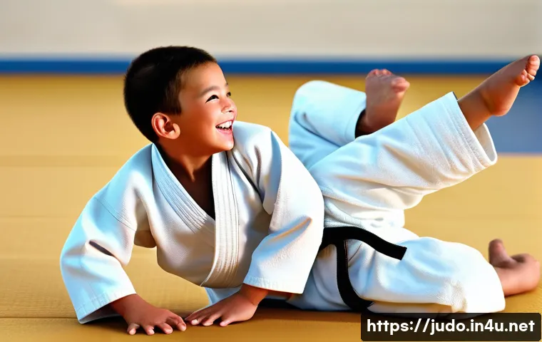 유도 배우기 적합한 연령대 - Image Prompt 1: Joyful Judo for Young Learners**